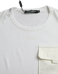 Dolce & Gabbana White Cotton Pocket Short Sleeves T-shirt -   -  Dolce & Gabbana.
