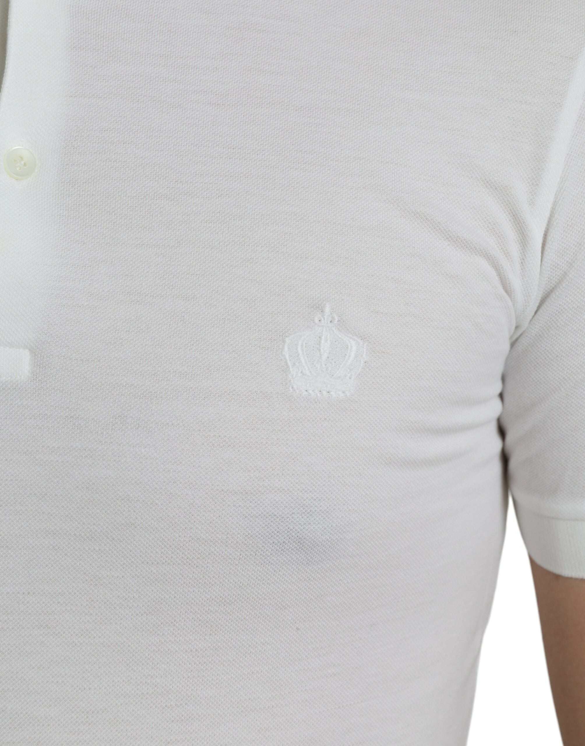 Dolce & Gabbana White Collared Short Sleeve Crown T-shirt -   -  Dolce & Gabbana.