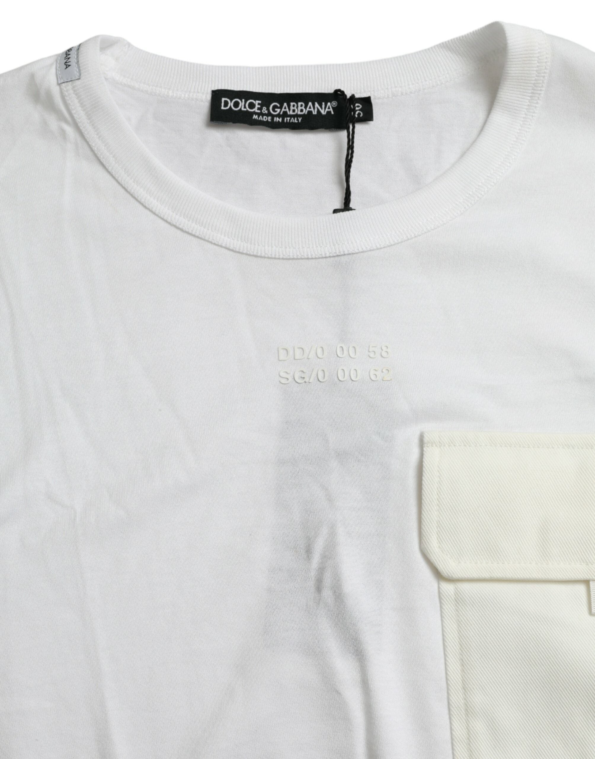 Dolce & Gabbana White Cotton Pocket Short Sleeves T-shirt -   -  Dolce & Gabbana.