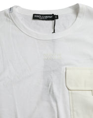 Dolce & Gabbana White Cotton Pocket Short Sleeves T-shirt -   -  Dolce & Gabbana.