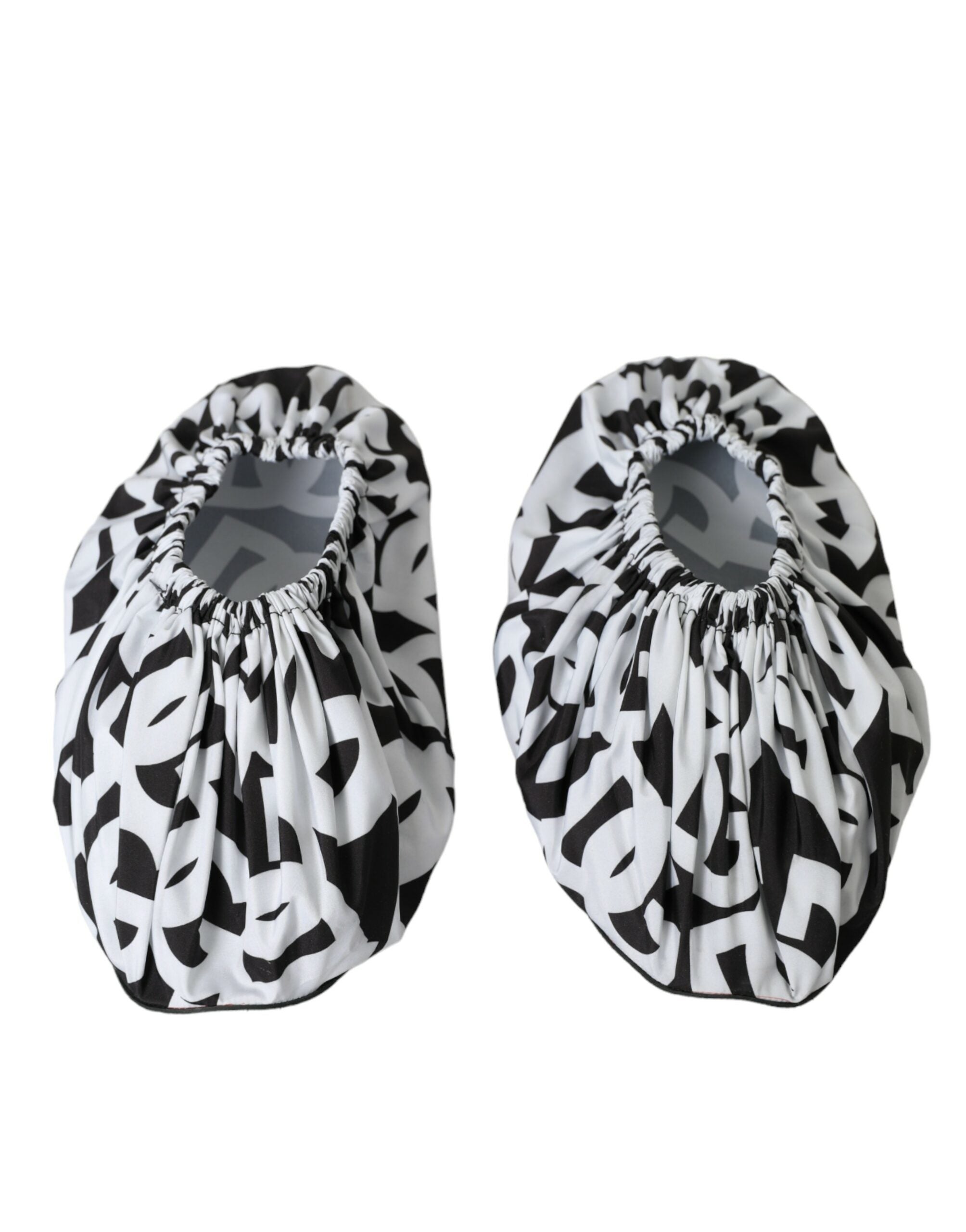 Dolce & Gabbana White Logo Print Nylon Slip On Flats Shoes -   -  Dolce & Gabbana.