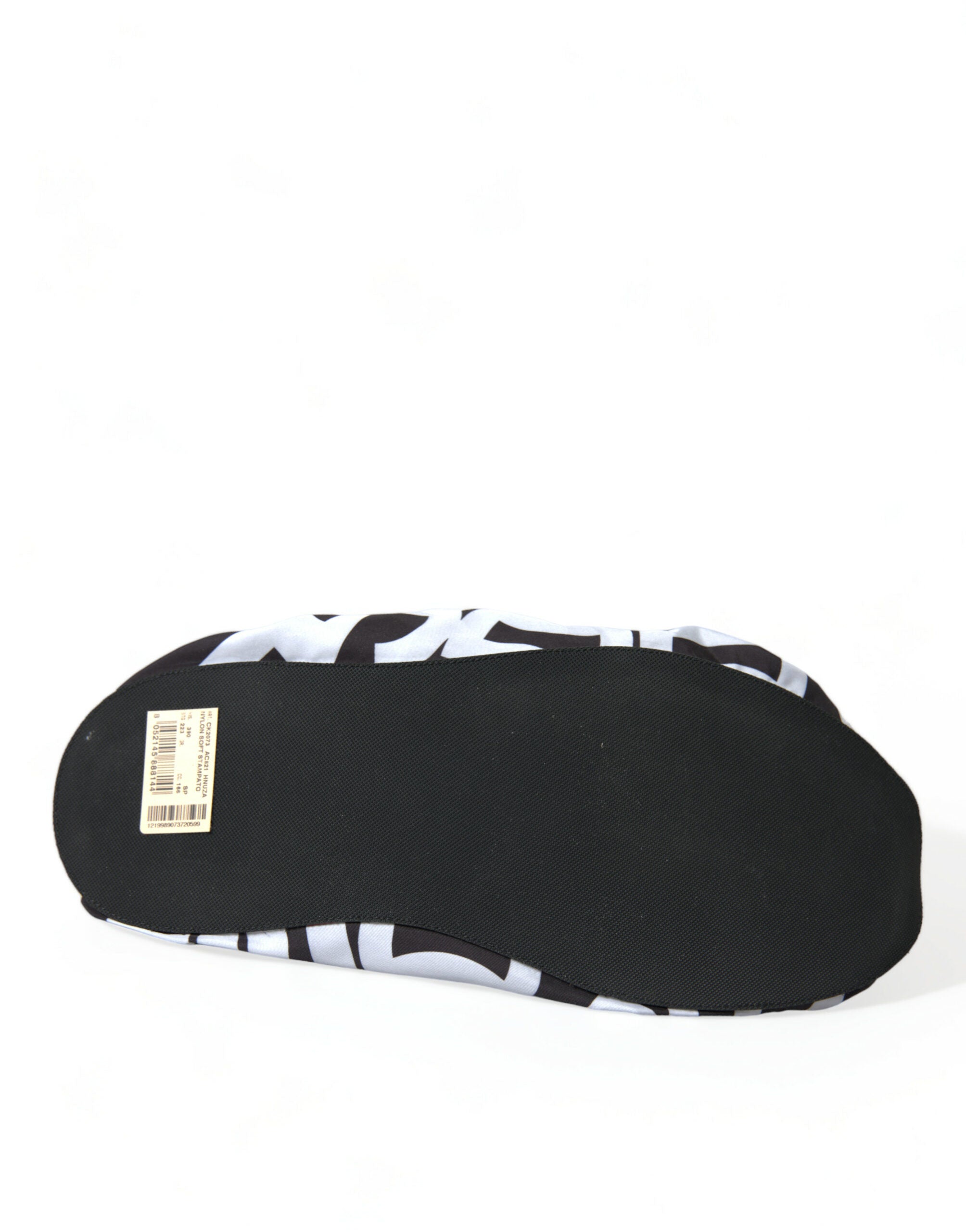 Dolce & Gabbana White Logo Print Nylon Slip On Flats Shoes -   -  Dolce & Gabbana.