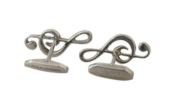 Dolce & Gabbana Silver Brass Tremble Clef Crystal Cufflinks -   -  Dolce & Gabbana.