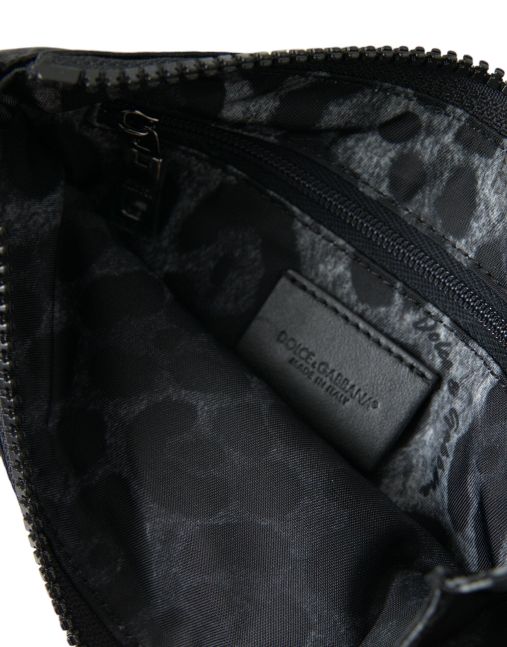 Dolce & Gabbana Black Nylon Logo Plaque Keyring Pouch Clutch Bags -   -  Dolce & Gabbana.