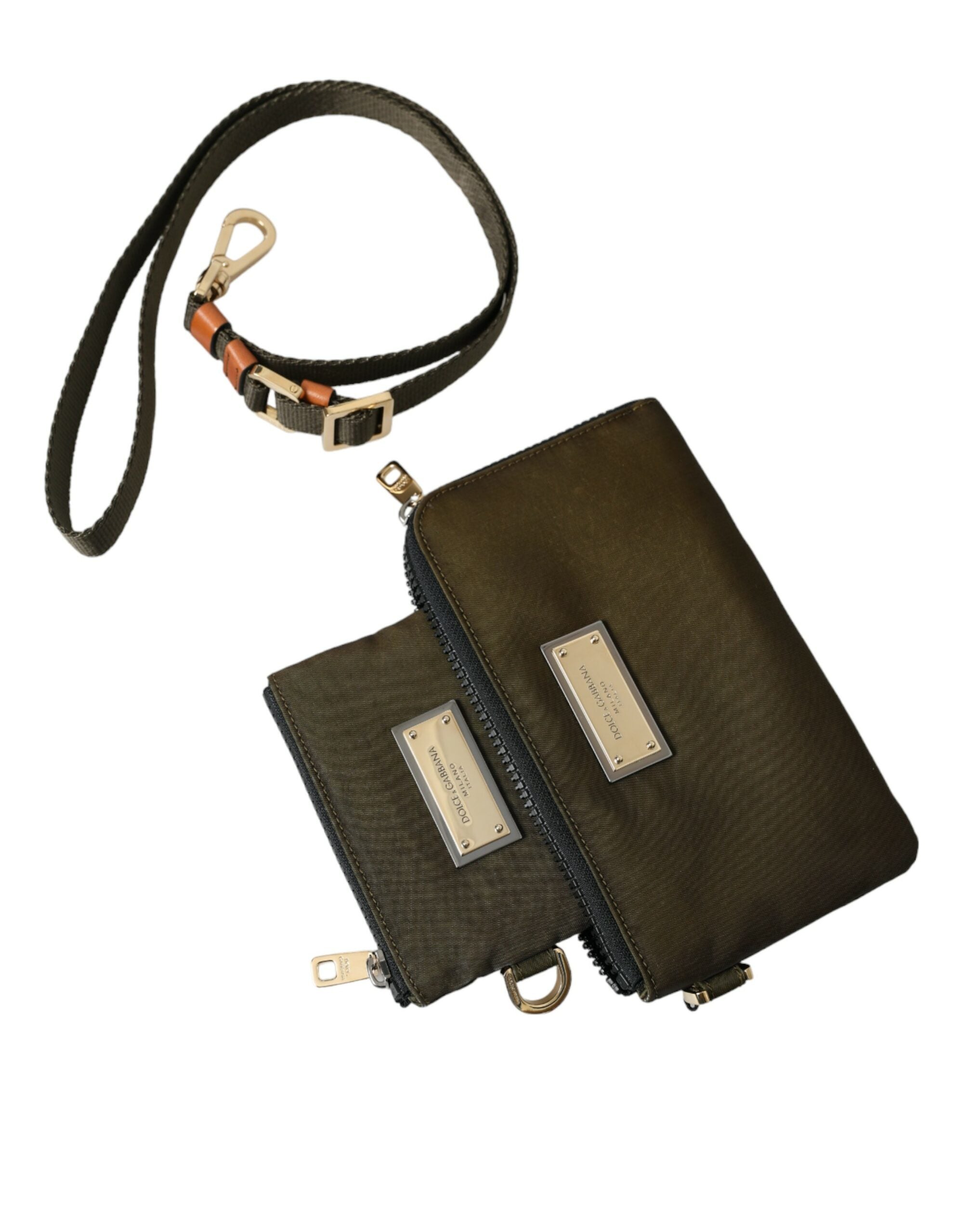 Dolce & Gabbana Dark Green Nylon Logo Multifunctional Kit 2 Pcs Set Bags -   -  Dolce & Gabbana.