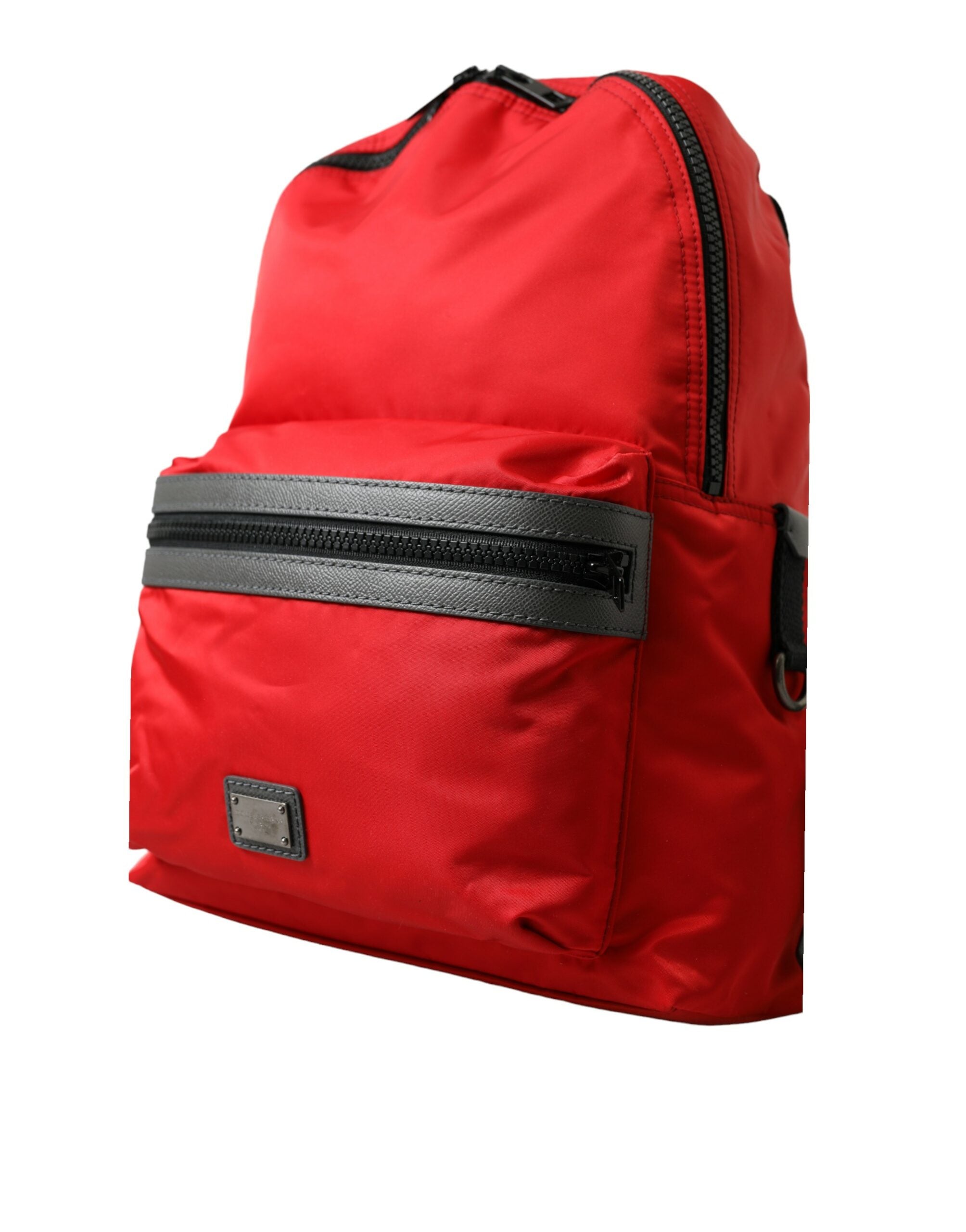 Dolce & Gabbana Red Nylon Leather DG Logo School Backpack Bag -   -  Dolce & Gabbana.