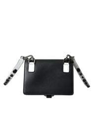 Dolce & Gabbana Black White Leather Crystal Embellished Cardholder Wallet -   -  Dolce & Gabbana.