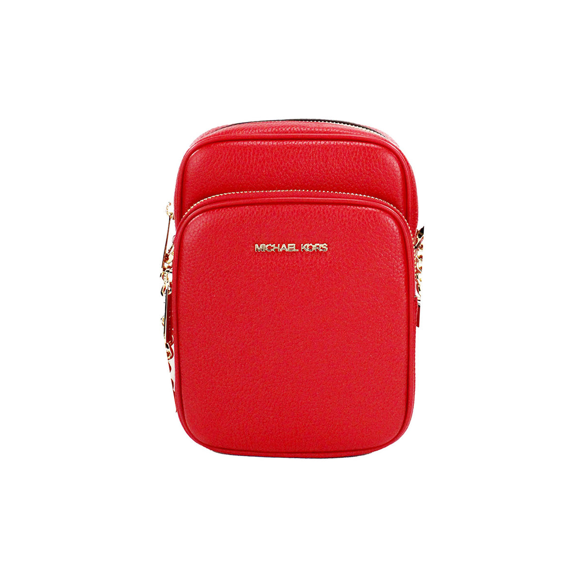 Michael Kors Jet Set Bright Red Pebbled Leather North South Chain Crossbody Bag -  Luxury Cross Body Bag for Women -  Michael Kors.