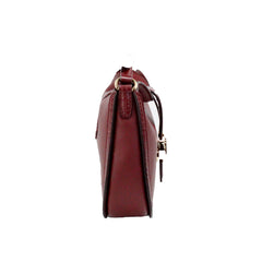 Michael Kors Gabby Small Dark Cherry Leather Foldover Hobo Crossbody Bag -  Luxury Cross Body Bag for Women -  Michael Kors.