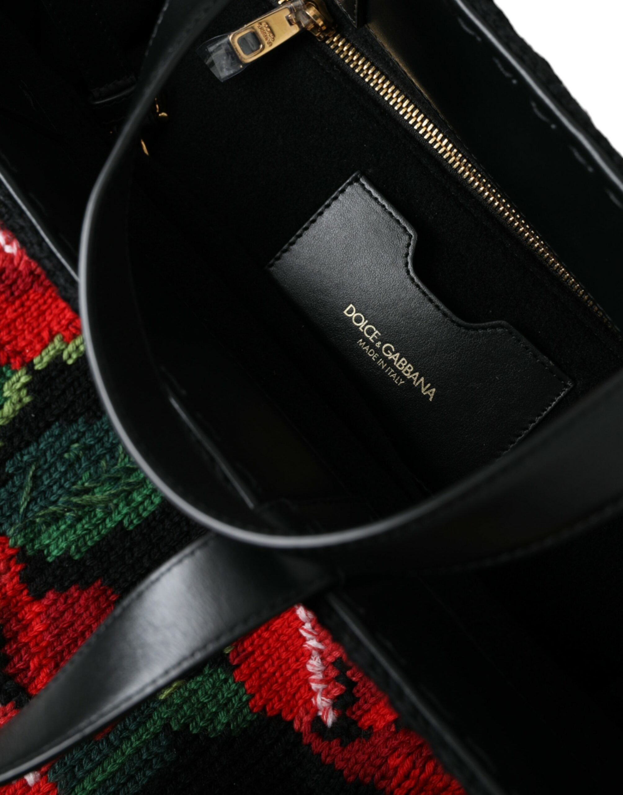 Dolce & Gabbana Black Cashmere Rose Embroidery Shopping Tote Bag -  Luxury Shopper Bag for Women -  Dolce & Gabbana.