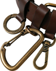 Dolce & Gabbana Brown Calf Leather Gold Metal Buckle Belt -   -  Dolce & Gabbana.