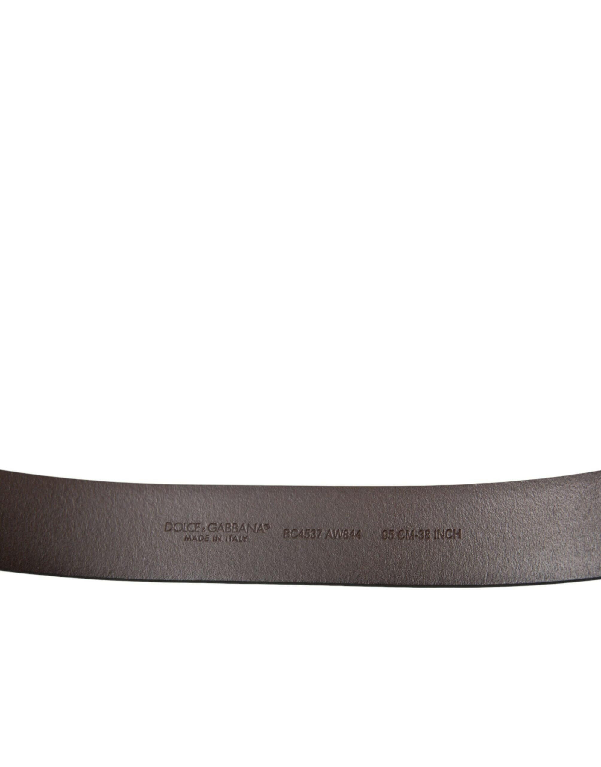 Dolce & Gabbana Brown Calf Leather Gold Metal Buckle Belt -   -  Dolce & Gabbana.