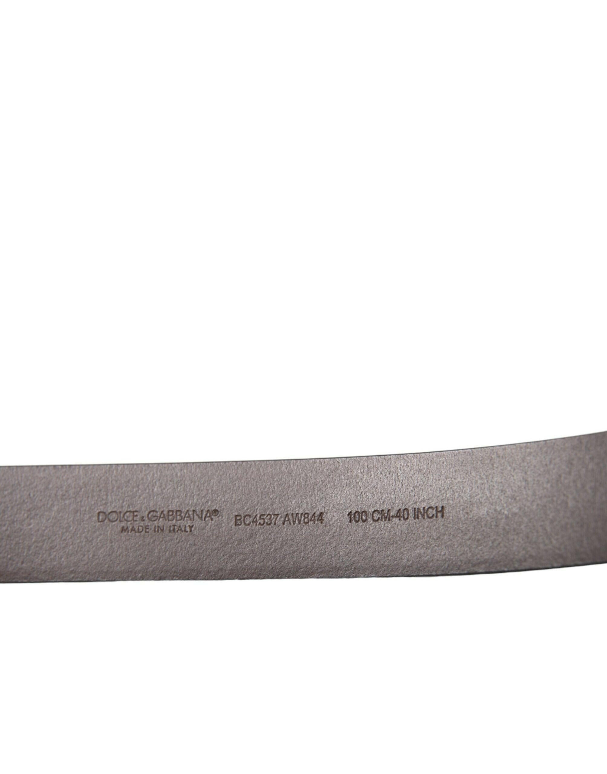 Dolce & Gabbana Brown Calf Leather Gold Metal Buckle Belt -   -  Dolce & Gabbana.
