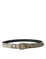 Dolce & Gabbana Brown Python Leather Gold Metal Buckle Belt -   -  Dolce & Gabbana.