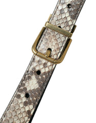 Dolce & Gabbana Brown Python Leather Gold Metal Buckle Belt -   -  Dolce & Gabbana.