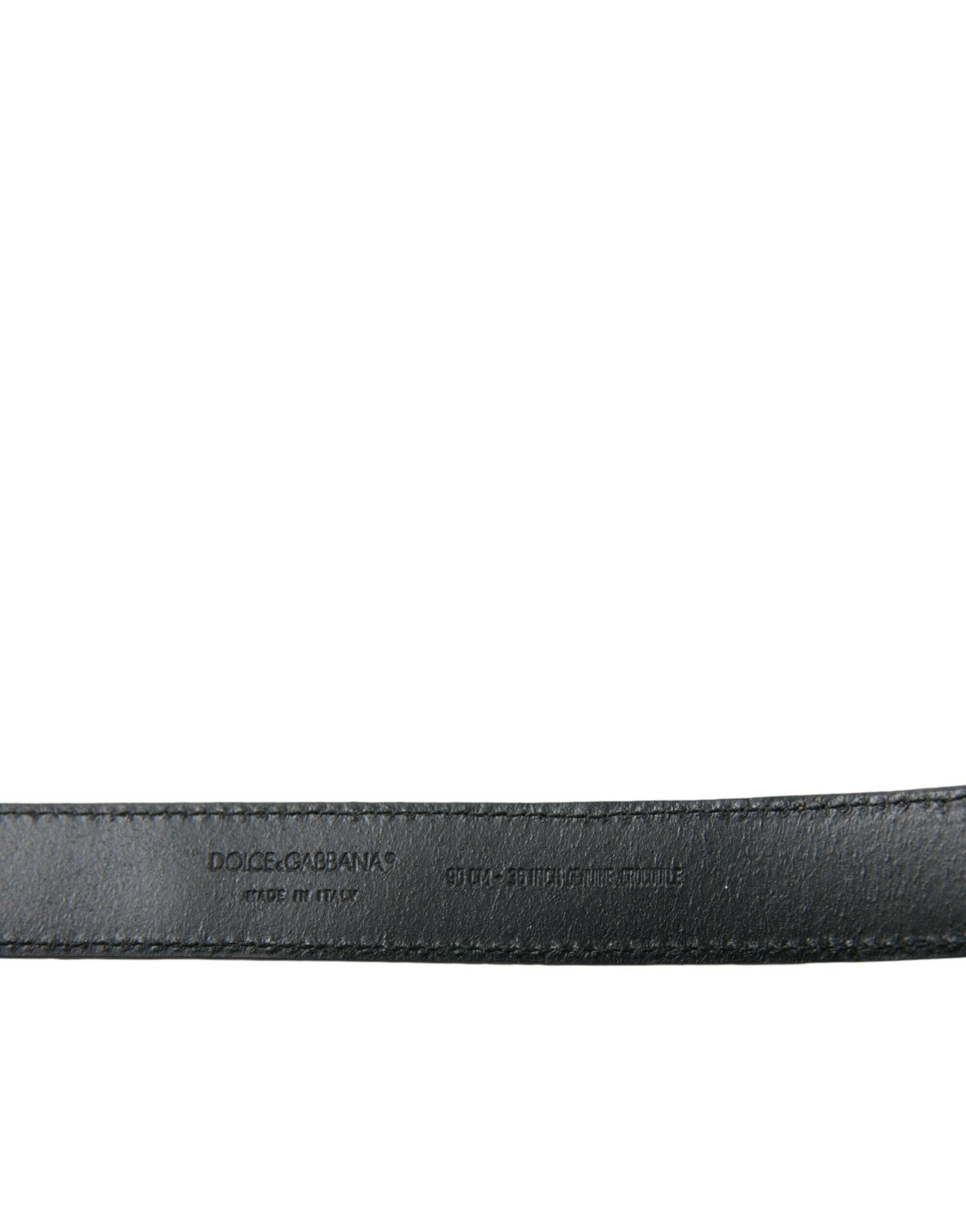 Dolce & Gabbana Beige Exotic Leather Gold Metal Buckle Belt -   -  Dolce & Gabbana.