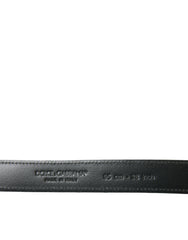 Dolce & Gabbana Black Leather Silver Metal Buckle Belt -   -  Dolce & Gabbana.