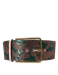 Dolce & Gabbana Multicolor Floral Jacquard Lurex Gold Buckle Belt -   -  Dolce & Gabbana.