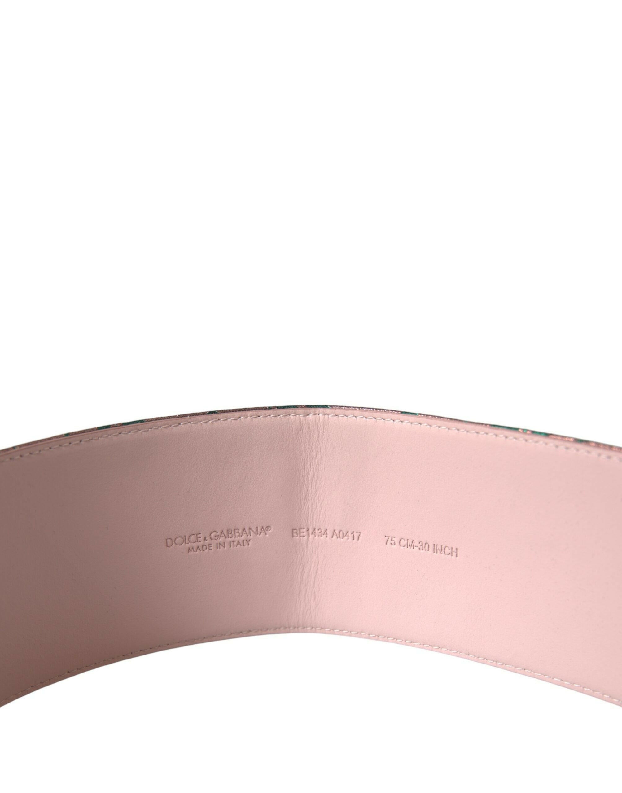 Dolce & Gabbana Multicolor Floral Jacquard Lurex Gold Buckle Belt -   -  Dolce & Gabbana.