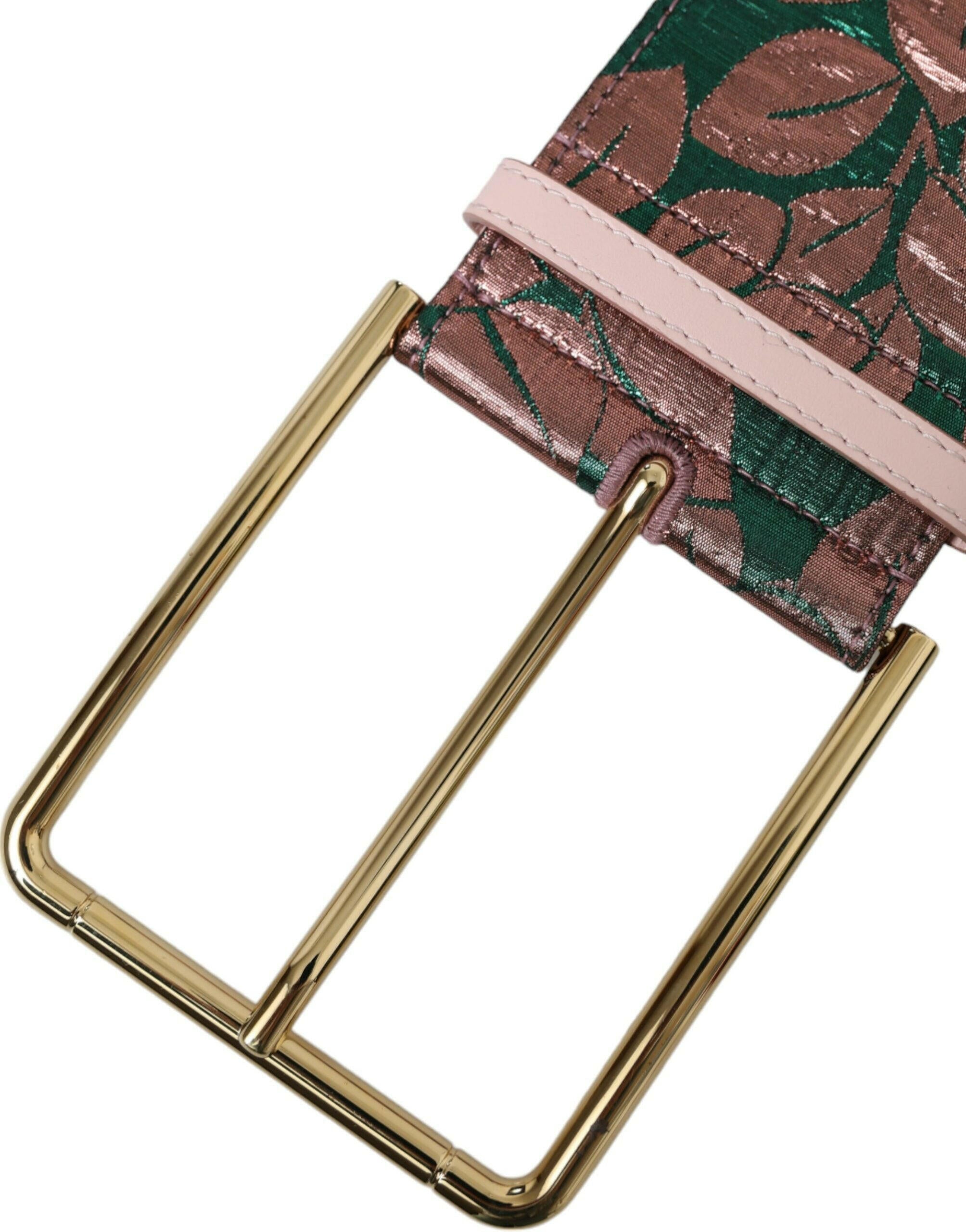 Dolce & Gabbana Multicolor Floral Jacquard Lurex Gold Buckle Belt -   -  Dolce & Gabbana.