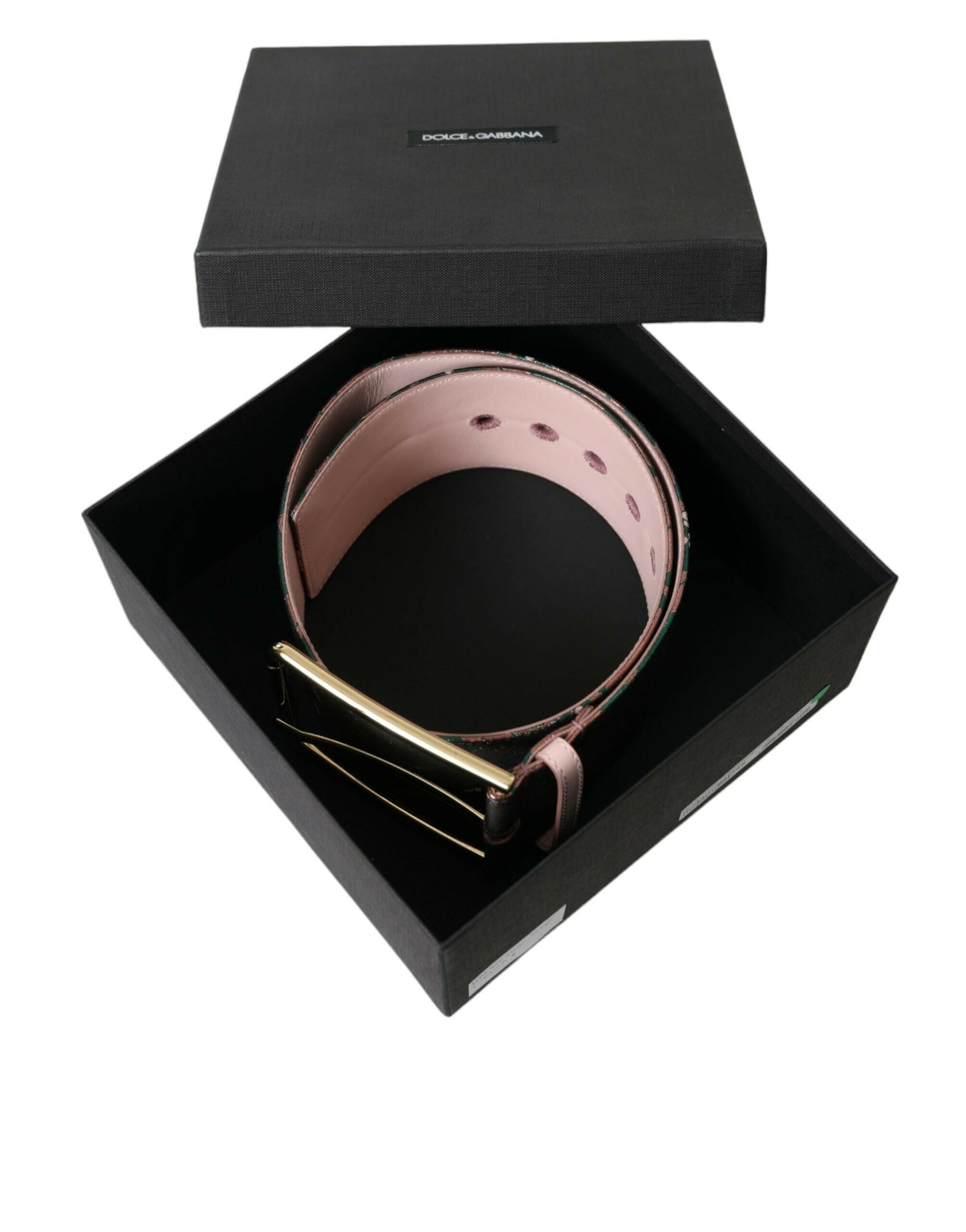 Dolce & Gabbana Multicolor Floral Jacquard Lurex Gold Buckle Belt -   -  Dolce & Gabbana.