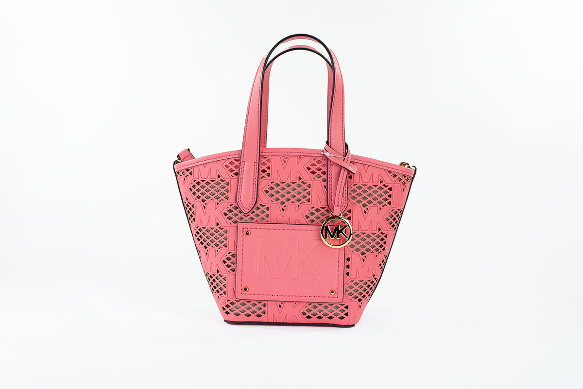 Michael Kors Kimber Small Tea Rose Leather 2-in-1 Zip Tote Messenger Bag Purse -   -  Michael Kors.