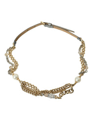 Dolce & Gabbana Blue Braided Gold Brass Chain Waist Belt -   -  Dolce & Gabbana.