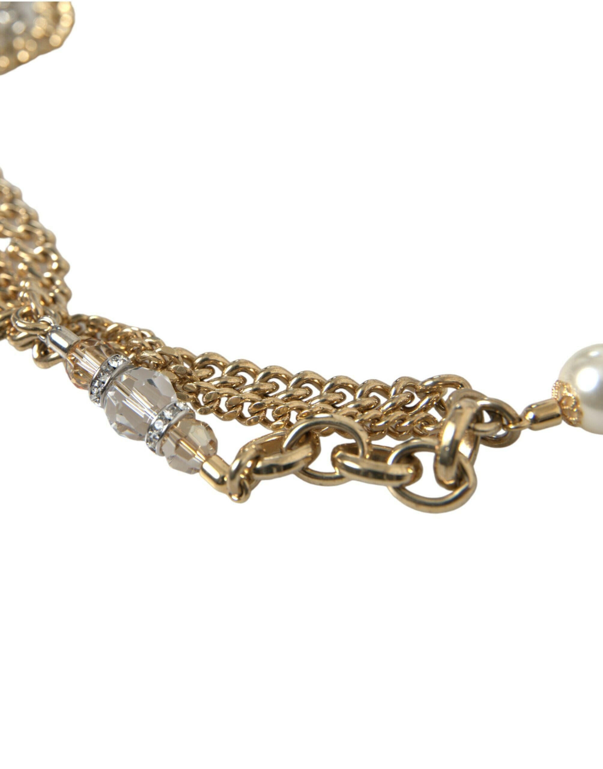 Dolce & Gabbana Blue Braided Gold Brass Chain Waist Belt -   -  Dolce & Gabbana.