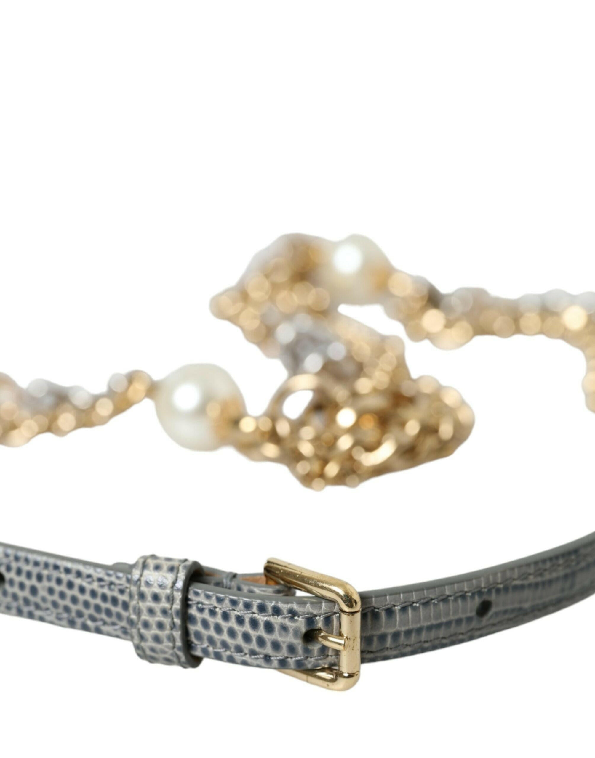 Dolce & Gabbana Blue Braided Gold Brass Chain Waist Belt -   -  Dolce & Gabbana.
