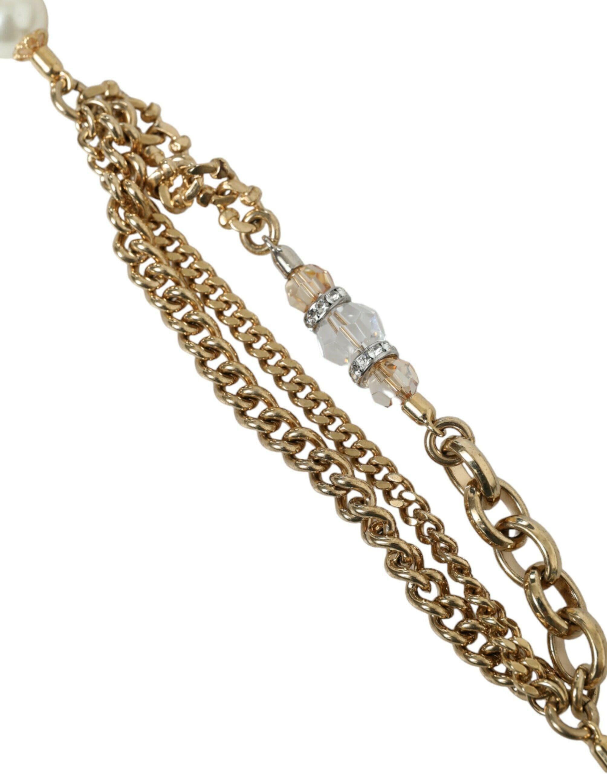 Dolce & Gabbana Blue Braided Gold Brass Chain Waist Belt -   -  Dolce & Gabbana.