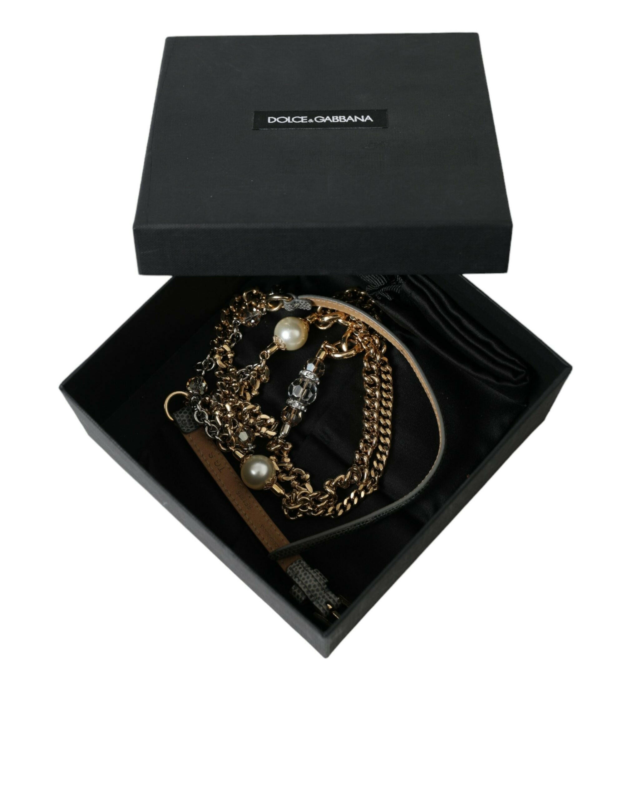 Dolce & Gabbana Blue Braided Gold Brass Chain Waist Belt -   -  Dolce & Gabbana.