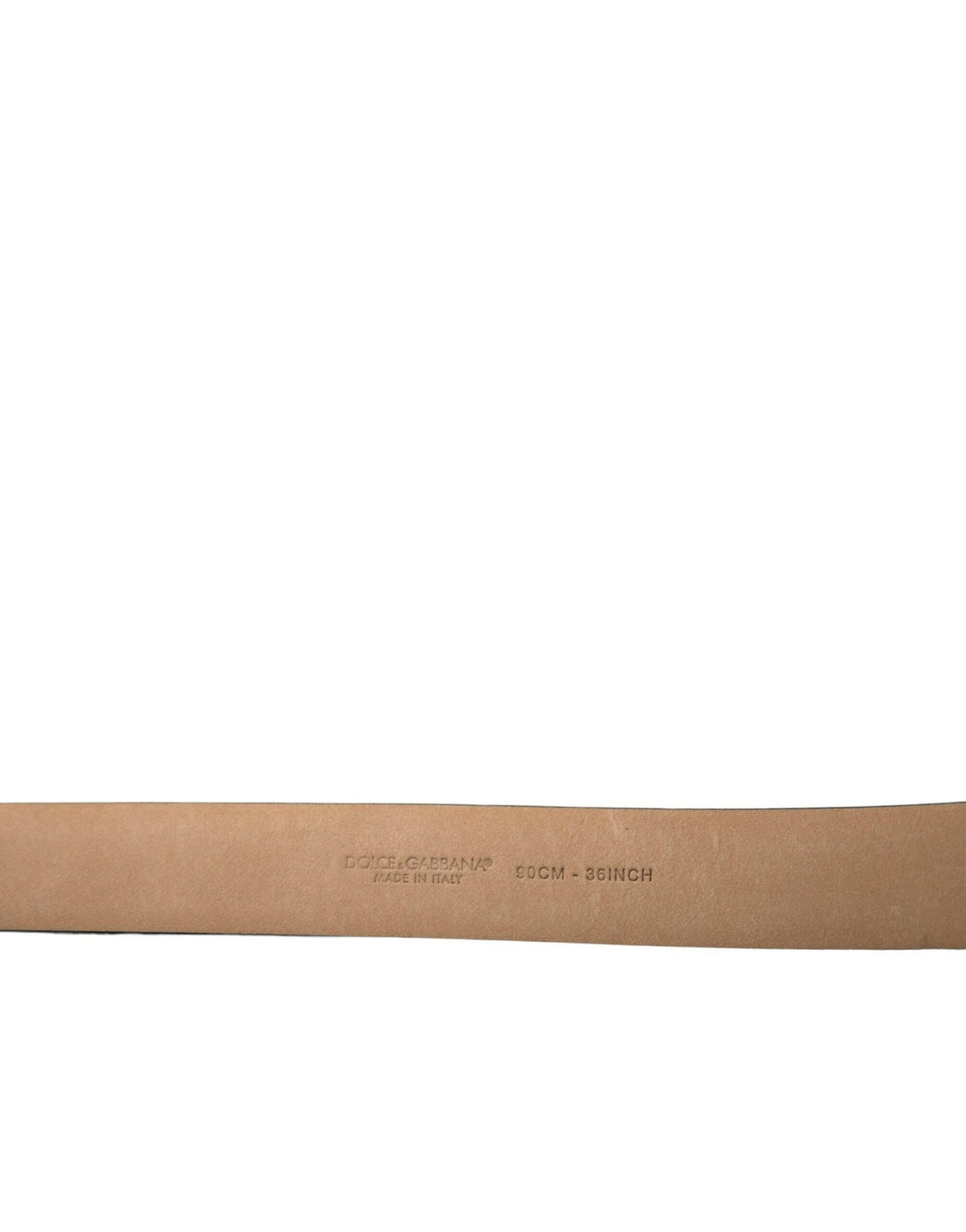 Dolce & Gabbana Black Calf Leather Gold Metal Buckle Belt -   -  Dolce & Gabbana.