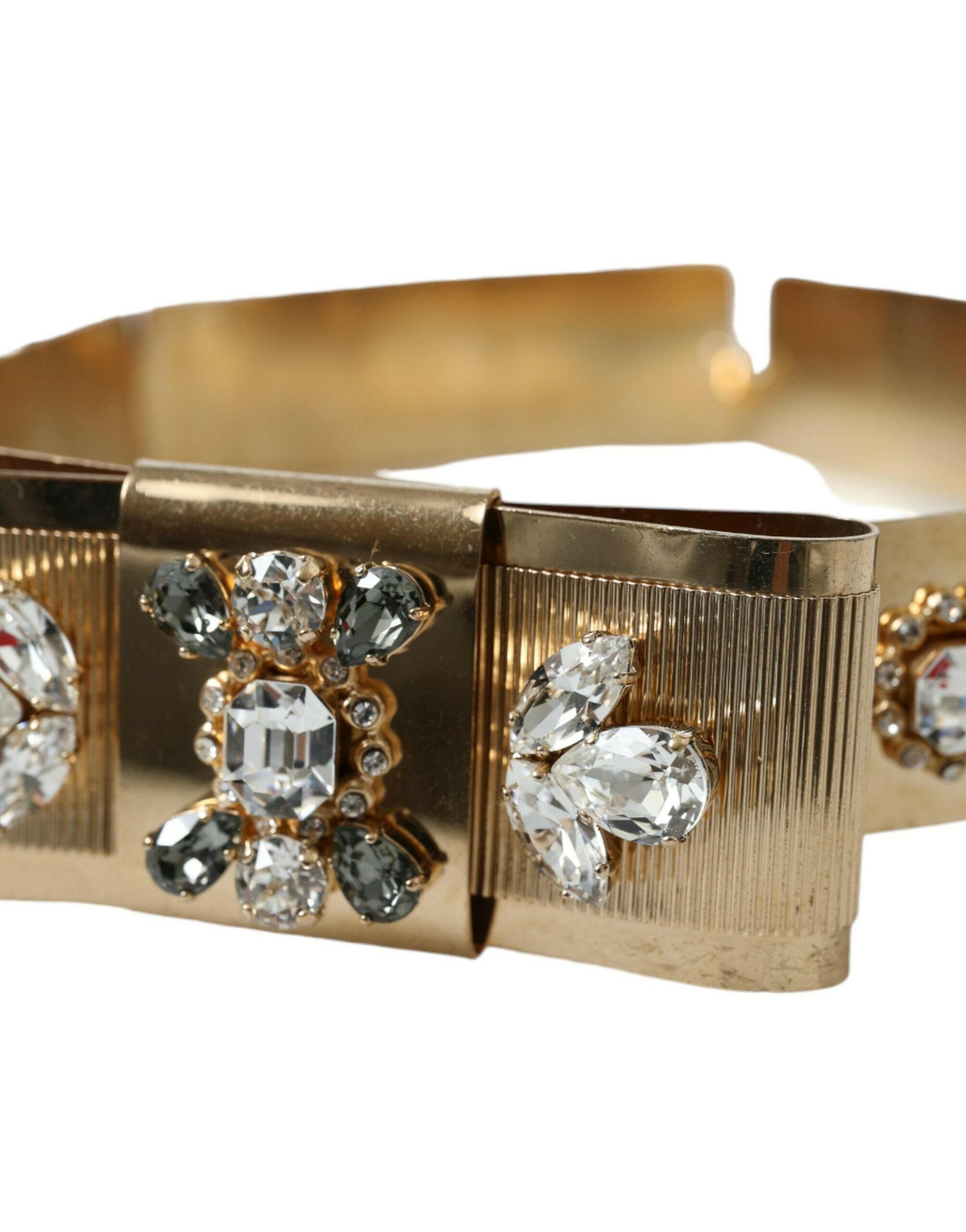 Dolce & Gabbana Gold Tone Brass Crystal Embellished Belt -   -  Dolce & Gabbana.