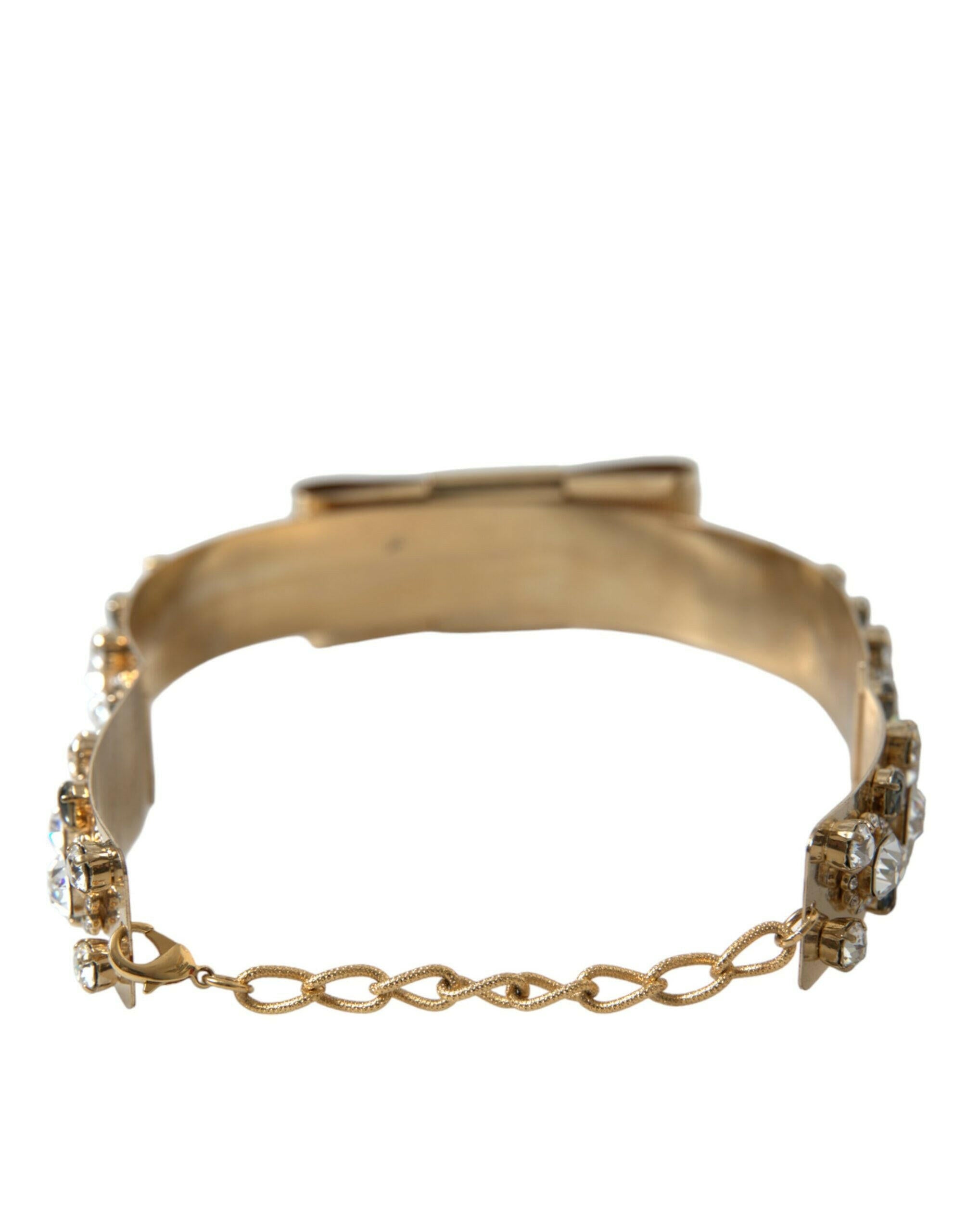 Dolce & Gabbana Gold Tone Brass Crystal Embellished Belt -   -  Dolce & Gabbana.