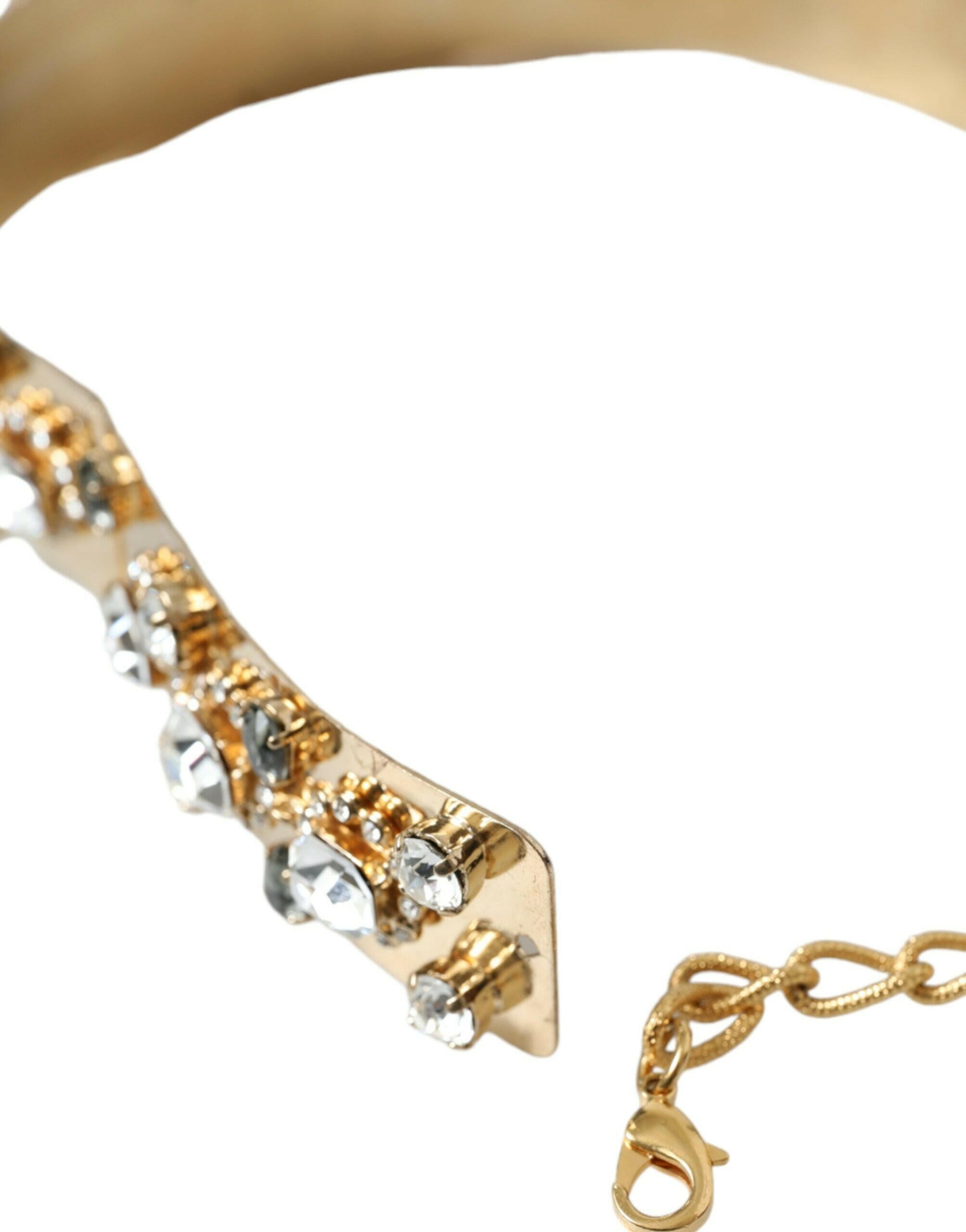 Dolce & Gabbana Gold Tone Brass Crystal Embellished Belt -   -  Dolce & Gabbana.
