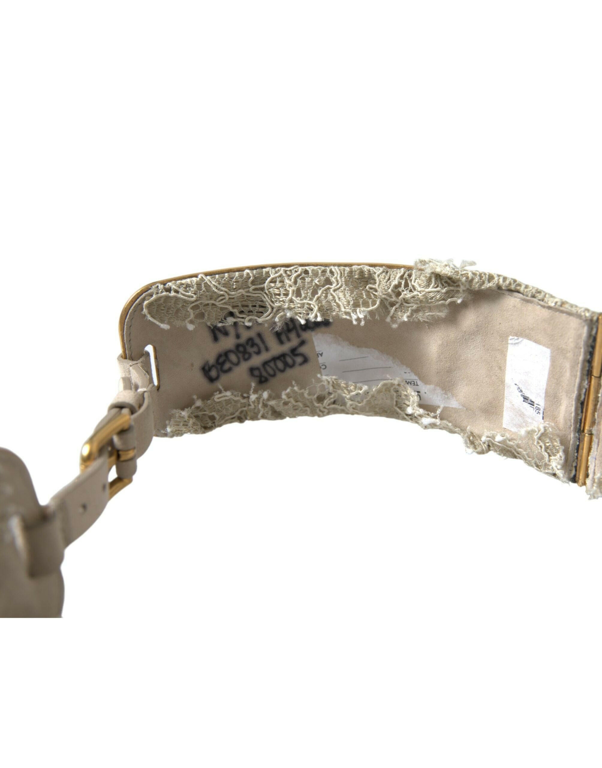 Dolce & Gabbana Gold Brass Faux Pearl Floral Embellished Belt -   -  Dolce & Gabbana.
