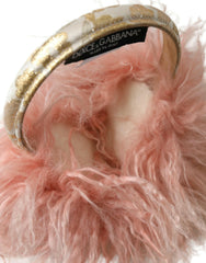 Dolce & Gabbana Pink Shearling Fur Winter Warmer Headband Ear Muffs -   -  Dolce & Gabbana.