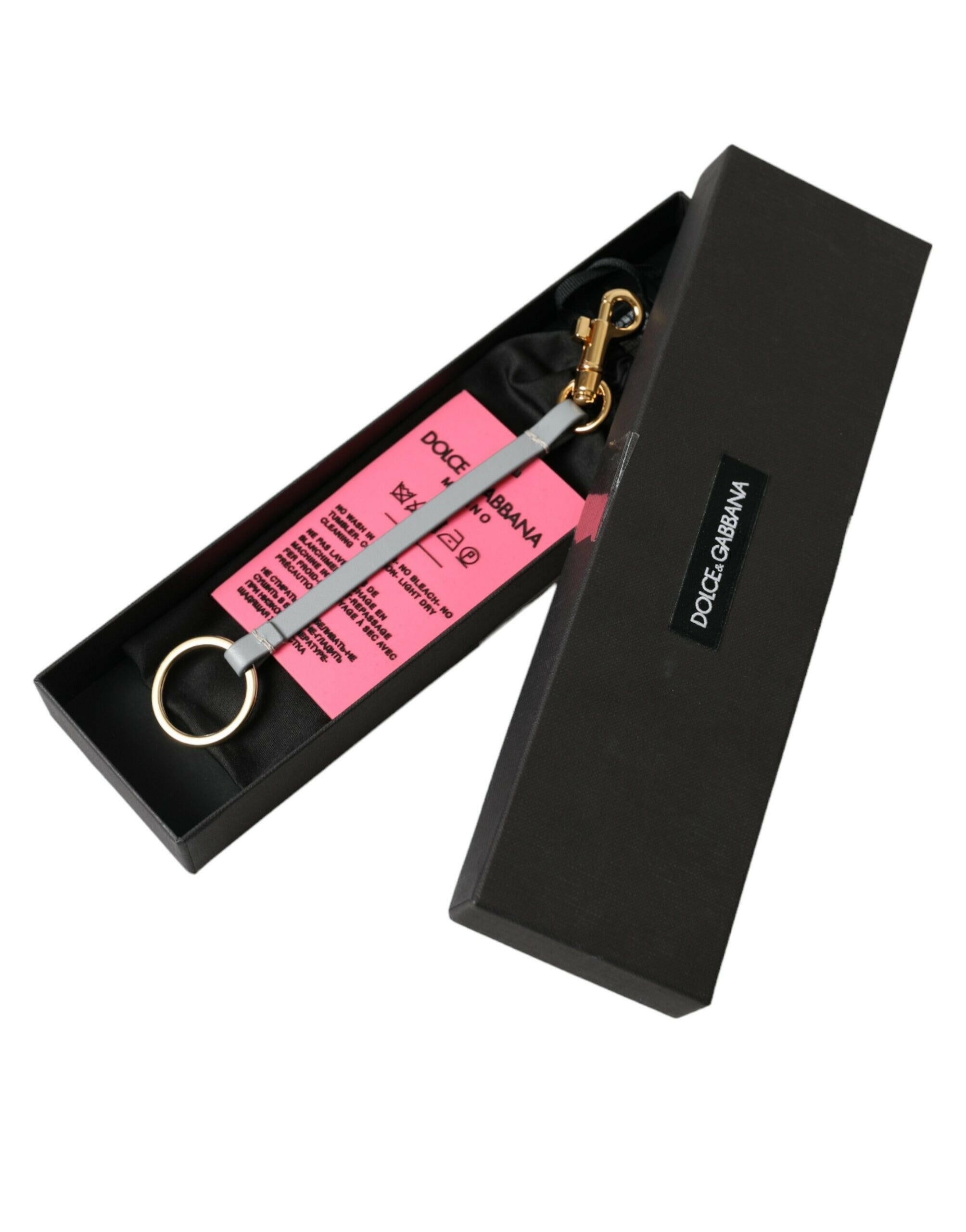 Dolce & Gabbana Pink Silicone DG Logo Gold Brass Keychain -   -  Dolce & Gabbana.
