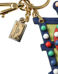Dolce & Gabbana Multicolor Gold Tone Carretto Keychain Keyring -   -  Dolce & Gabbana.
