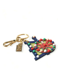 Dolce & Gabbana Multicolor Gold Tone Carretto Keychain Keyring -   -  Dolce & Gabbana.