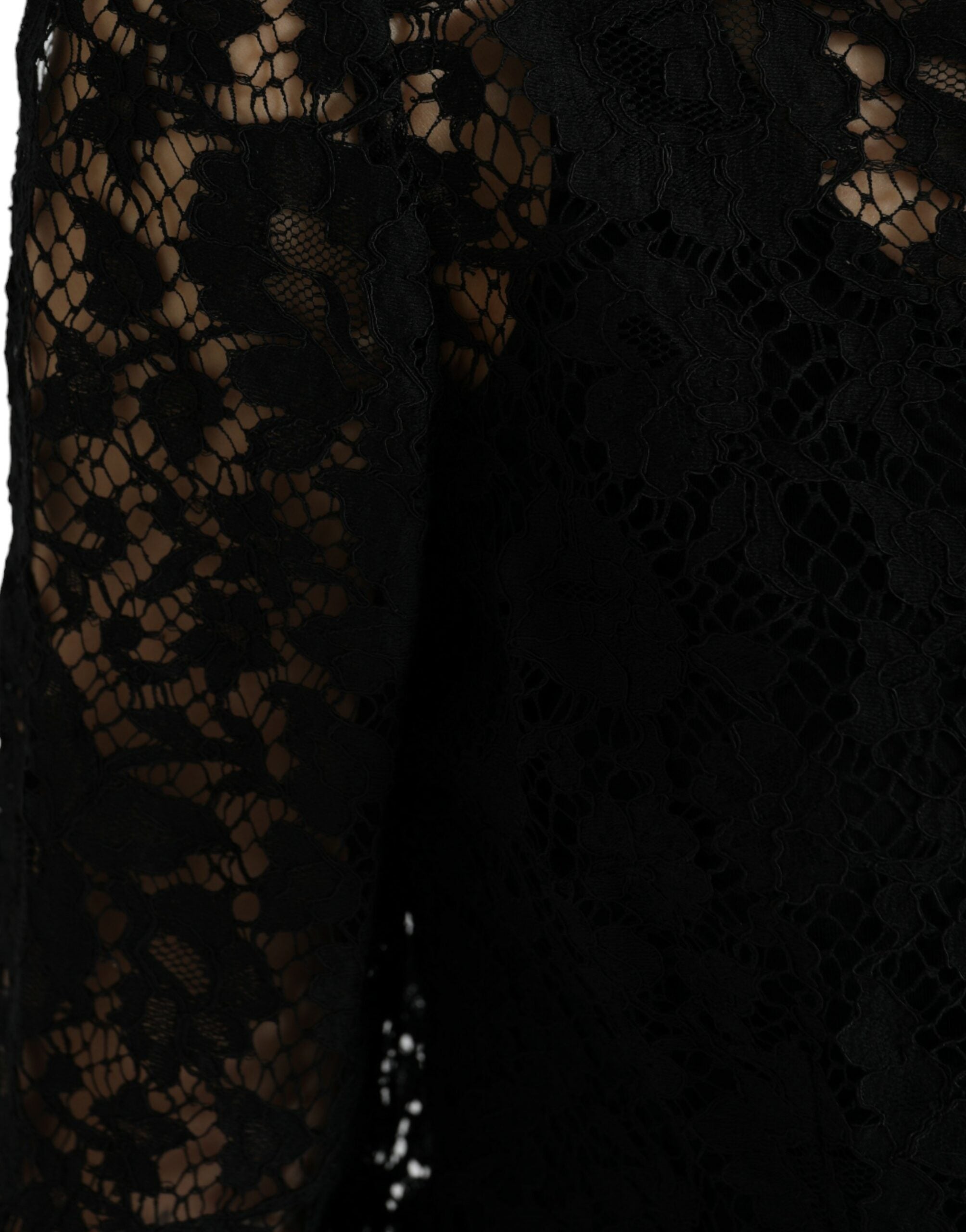 Dolce & Gabbana Black Floral Lace Long Sleeves Blouse Top -   -  Dolce & Gabbana.