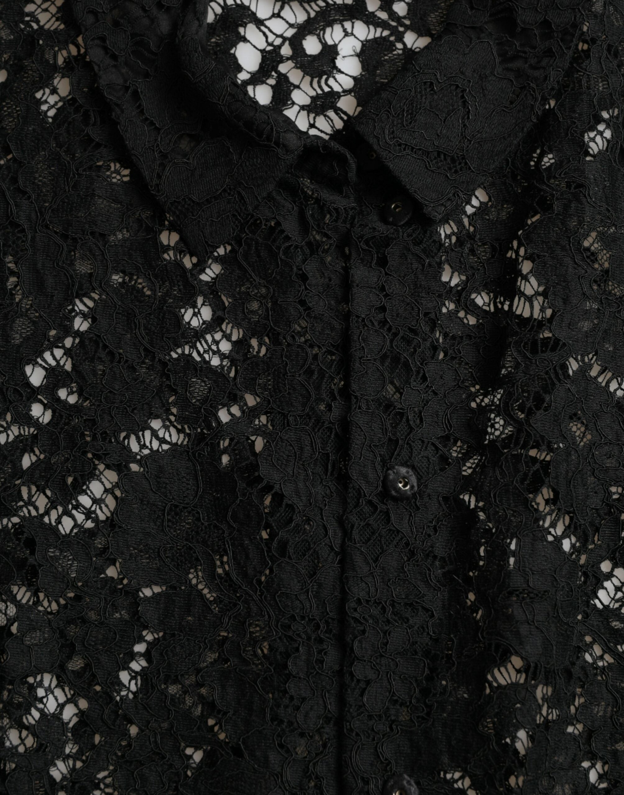 Dolce & Gabbana Black Floral Lace Long Sleeves Blouse Top -   -  Dolce & Gabbana.