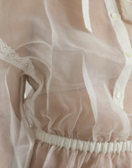Dolce & Gabbana White Silk Long Sleeves Ascot Collar Top -   -  Dolce & Gabbana.