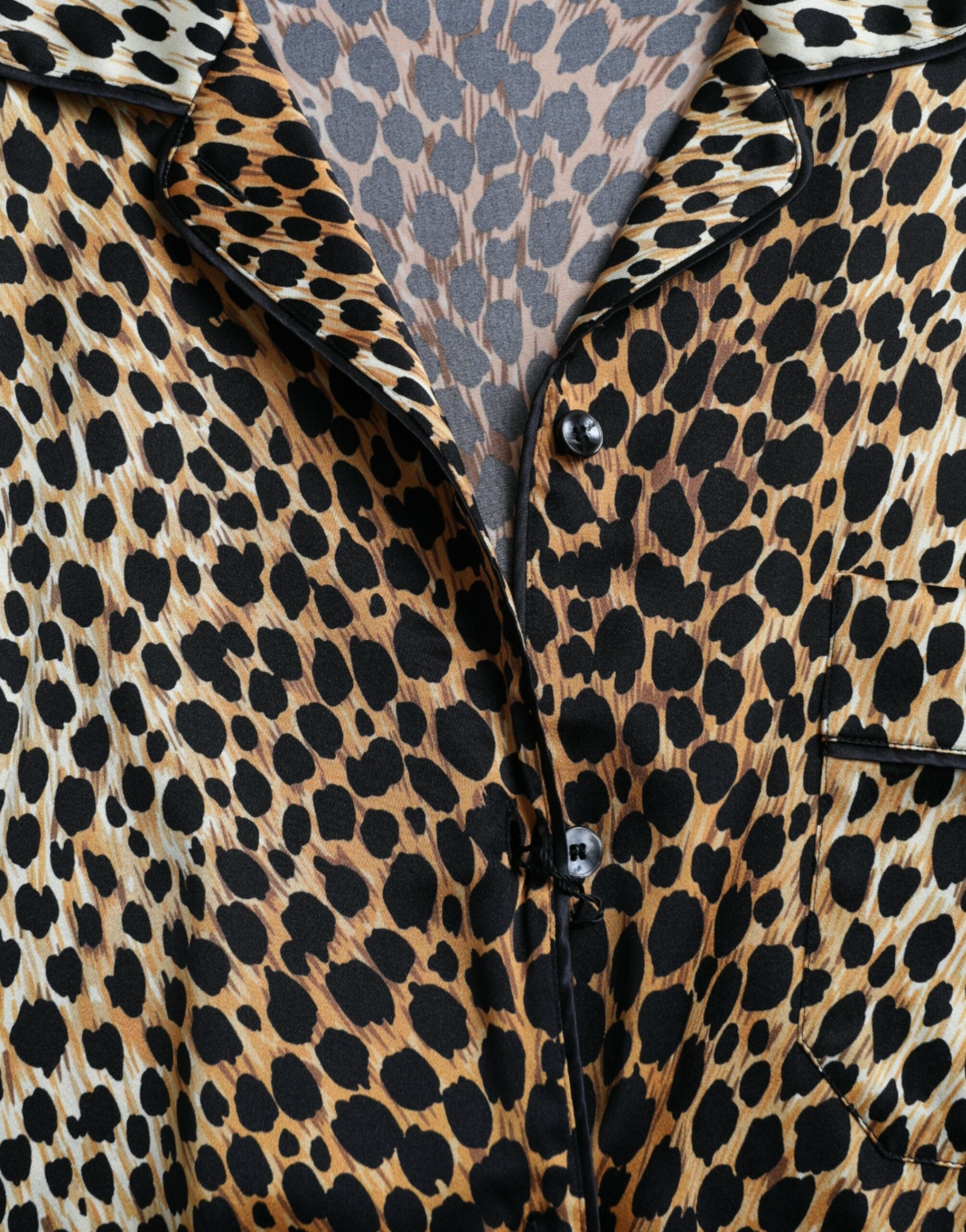Dolce & Gabbana Brown Leopard Print Long Sleeves Blouse Top -   -  Dolce & Gabbana.