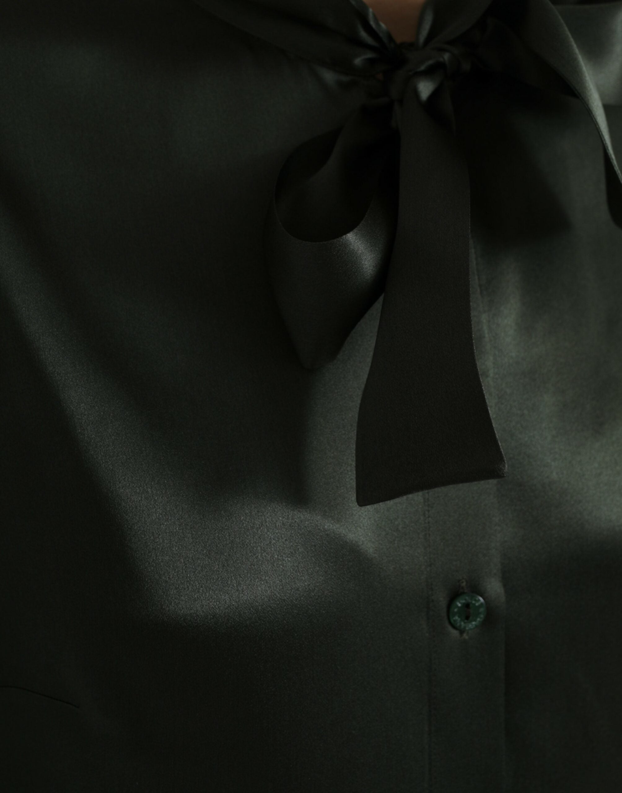 Dolce & Gabbana Gray Long Sleeves Ascot Collar Blouse Top -   -  Dolce & Gabbana.