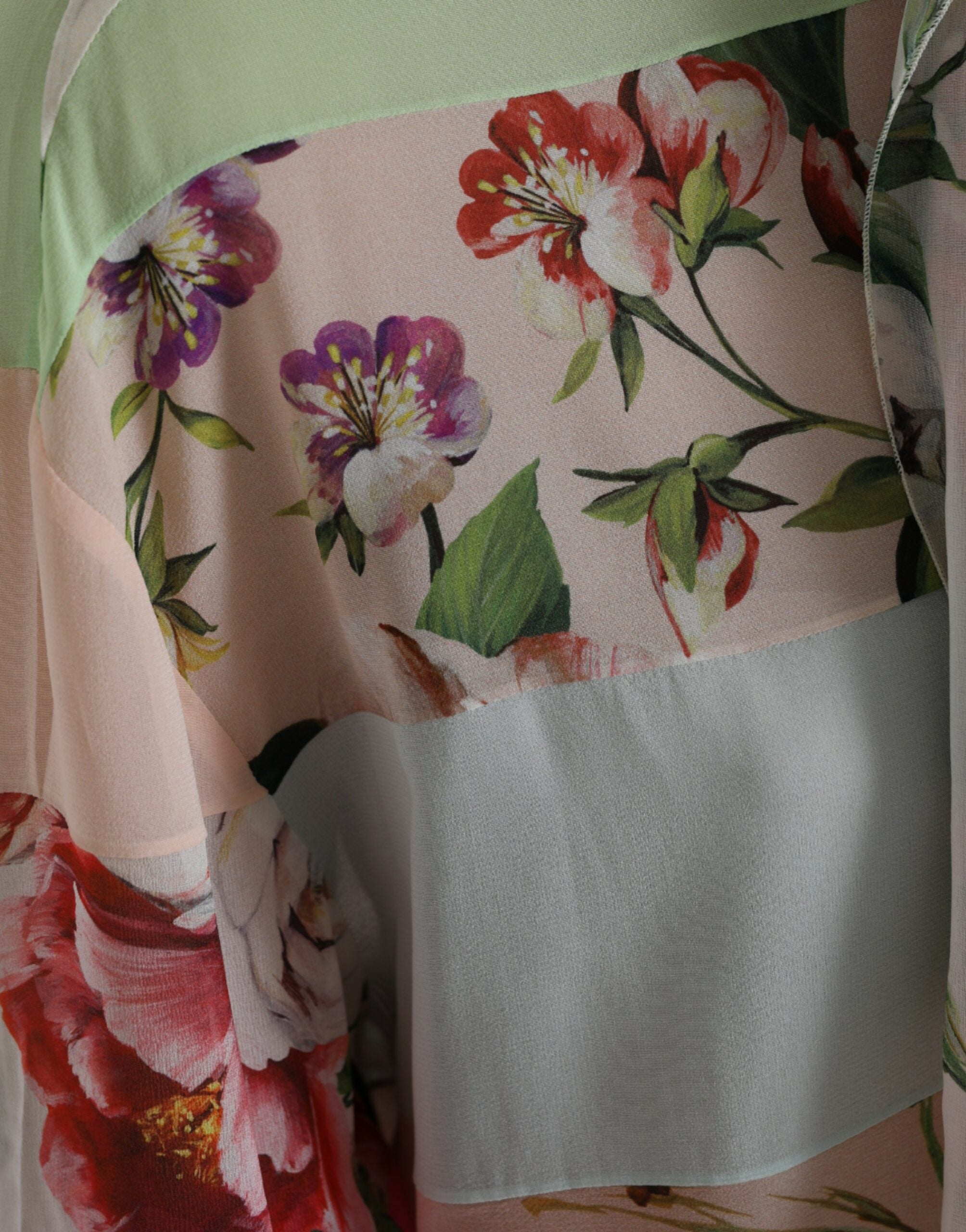 Dolce & Gabbana Multicolor Floral Patchwork Ascot Collar Top -   -  Dolce & Gabbana.