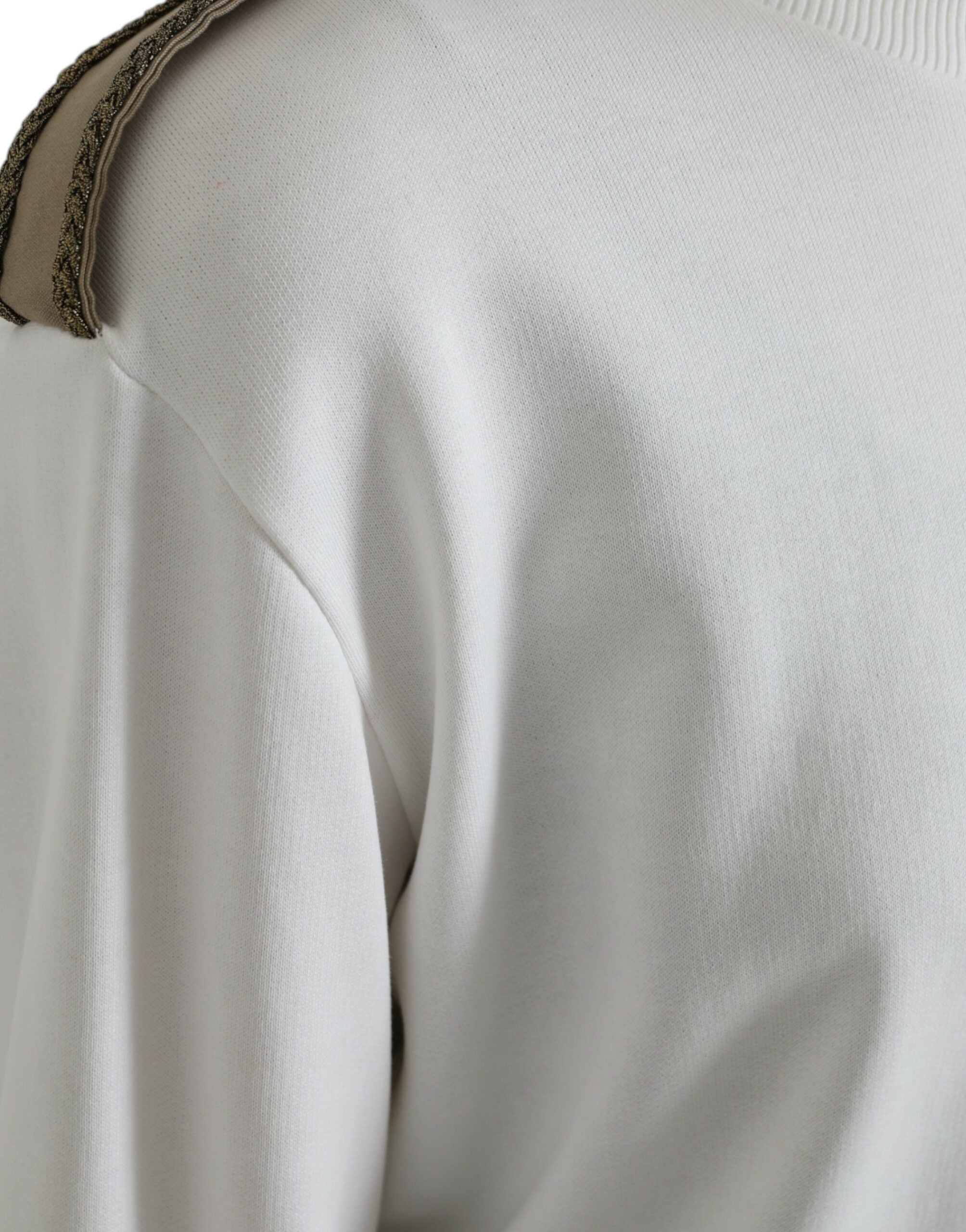Dolce & Gabbana White Floral Cotton Crew Neck Pullover Sweater -   -  Dolce & Gabbana.