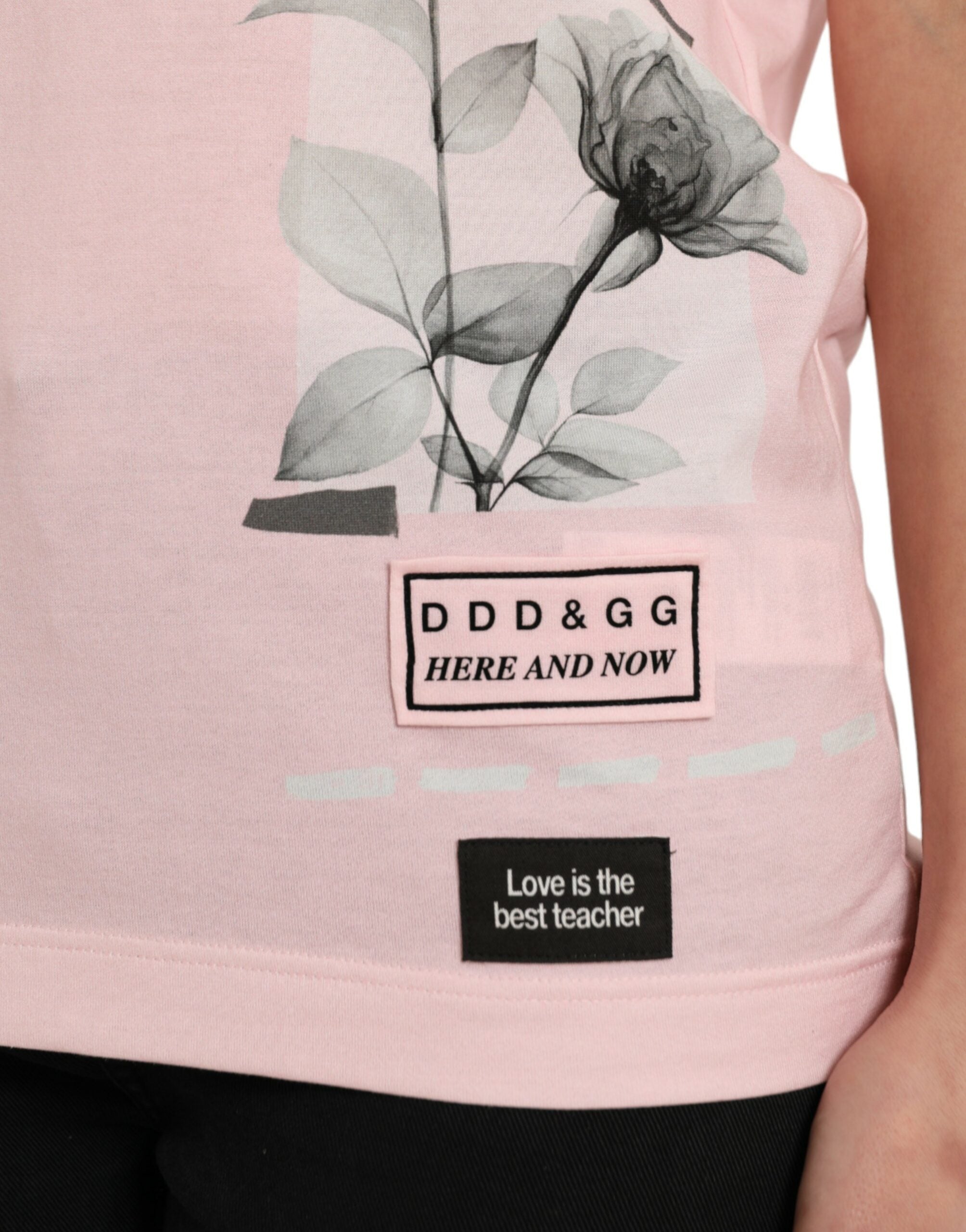 Dolce & Gabbana Pink Floral Print Cotton Short Sleeves T-shirt -   -  Dolce & Gabbana.