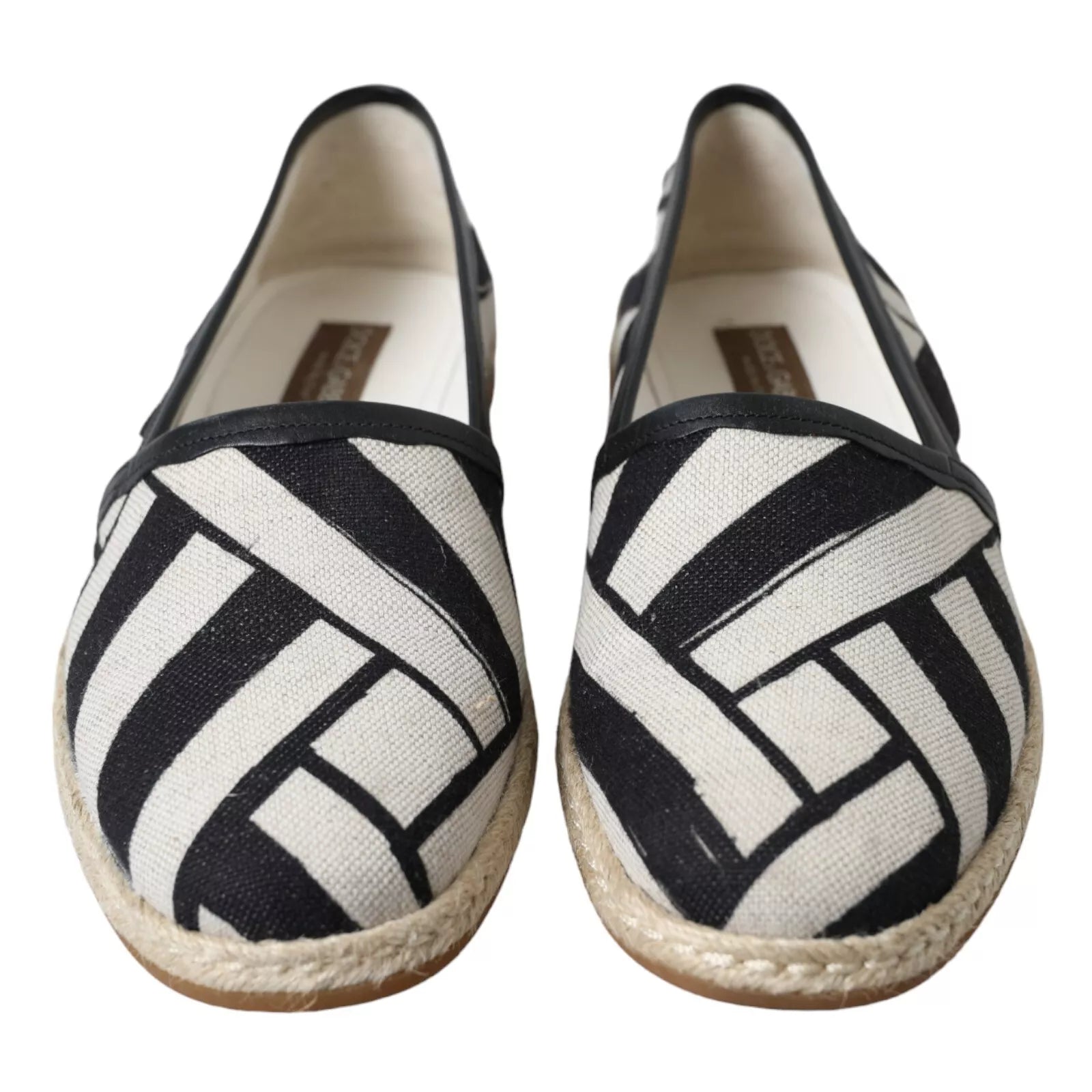 Dolce & Gabbana Black White Stripes Slip On Espadrille Shoes -   -  Dolce & Gabbana.