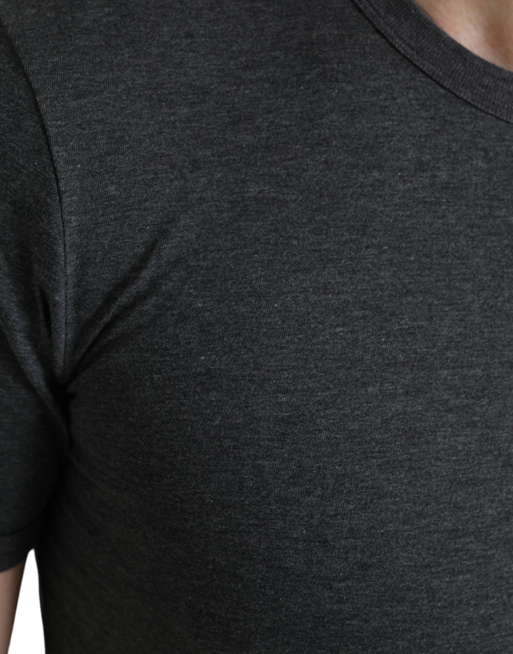 Dolce & Gabbana Dark Gray Cotton Crew Neck T-shirt -   -  Dolce & Gabbana.